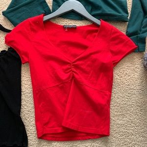 brandy melville red gina top